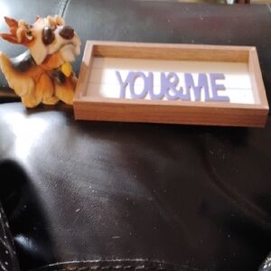 YOU & ME Decorative Wood Frame Sign - Purple Accent